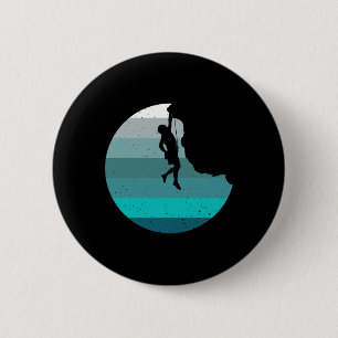 Rock Climbing Retro Bouldering Climber Vintage Sty 2 Inch Round Button