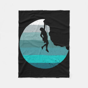 Rock Climbing Retro Bouldering Climber Vintage Sty Fleece Blanket