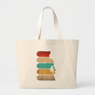 Rock Climbing Retro Hipster Climber Novelty Large Tote Bag