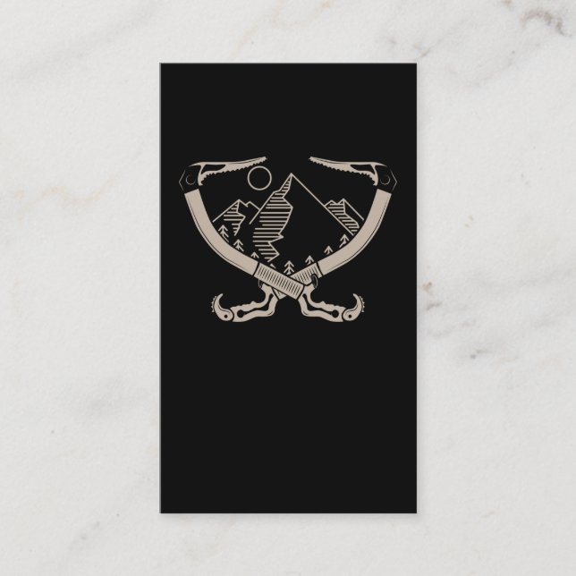 Rock Climbing Retro Mountain Climber Business Card (Front)
