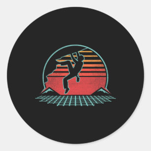 Rock Climbing Retro Vintage Bouldering 80s Style G Classic Round Sticker