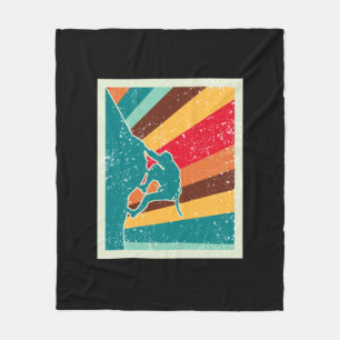 Rock Climbing Retro Vintage Fleece Blanket