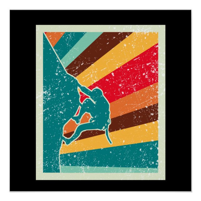 Rock Climbing Retro Vintage Poster (Front)