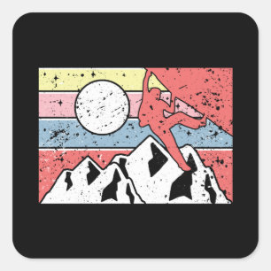 Rock Climbing Retro Vintage Square Sticker