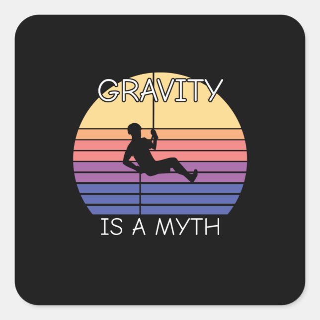 Rock Climbing Retro Vintage Square Sticker (Front)