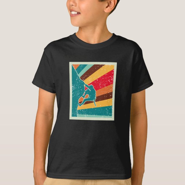 Rock Climbing Retro Vintage T-Shirt (Front)