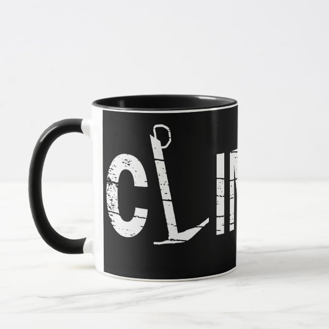 rock climbing rockclimber mug (Left)