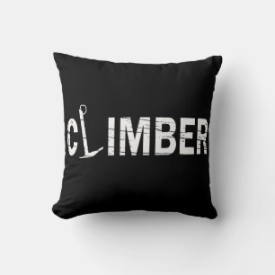 rock climbing rockclimber throw pillow