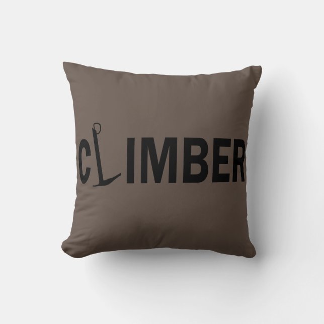 rock climbing rockclimber throw pillow (Front)