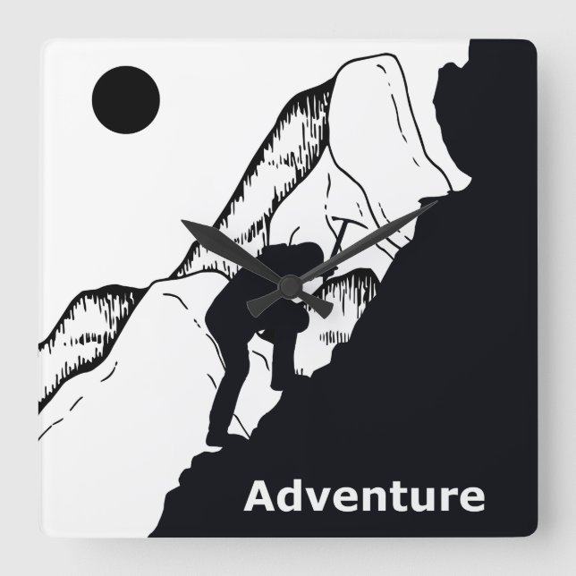 rock climbing rockclimbing square wall clock (Front)