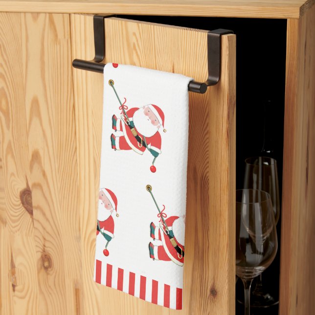 Rock Climbing Santa Christmas Kitchen Towel (Thirds Fold)