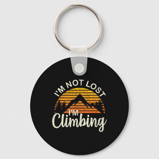 Rock Climbing Shirt - Mountain Climber Gifts - Cli Keychain (Front)