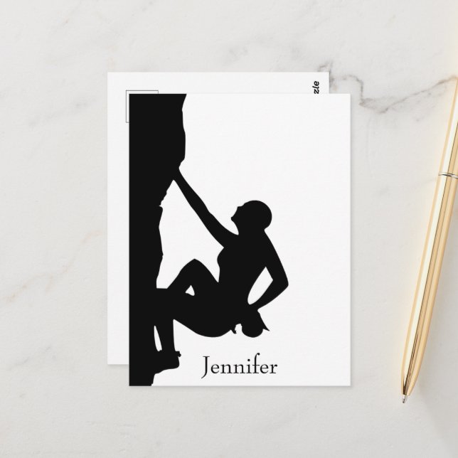 Rock Climbing Silhouette Postcard (Front/Back In Situ)
