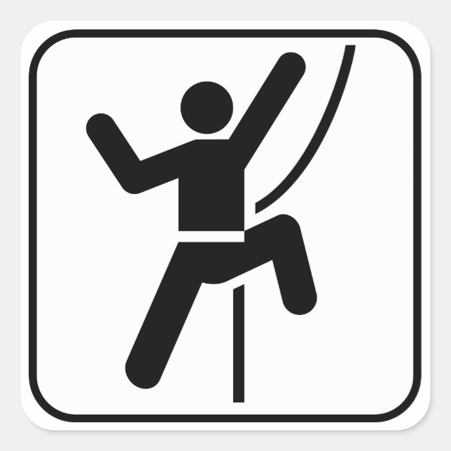 Rock Climbing Square Sticker (Front)