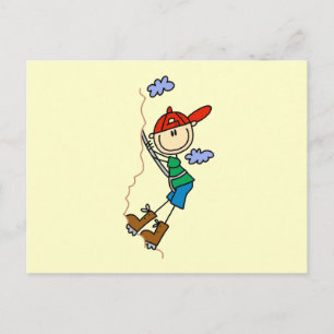 Rock Climbing Stick Figure Postcard