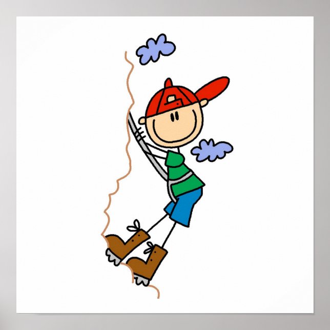 Rock Climbing Stick Figure Poster (Front)