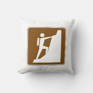 Rock Climbing Symbol Sign Throw Pillow