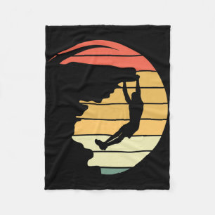 Rock Climbing T Shirt Graphic Adventure Fleece Blanket