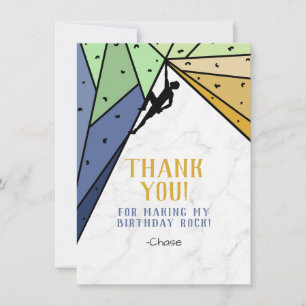 Rock Climbing Thank You Card (Boy)