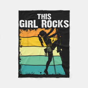 Rock Climbing, This Girl Rocks, Bouldering, Mounta Fleece Blanket