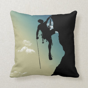 Rock Climbing Throw Pillow