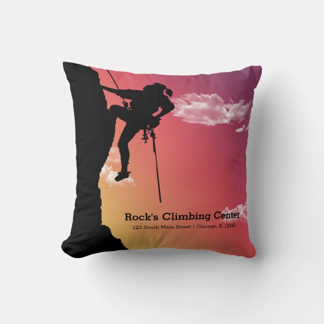 Rock Climbing Throw Pillow (Front)