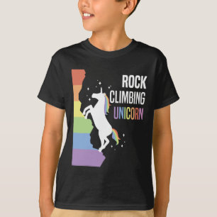 Rock Climbing Unicorn Funny Rainbow Climber T Shir T-Shirt