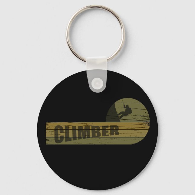 Rock climbing vintage climber keychain (Front)