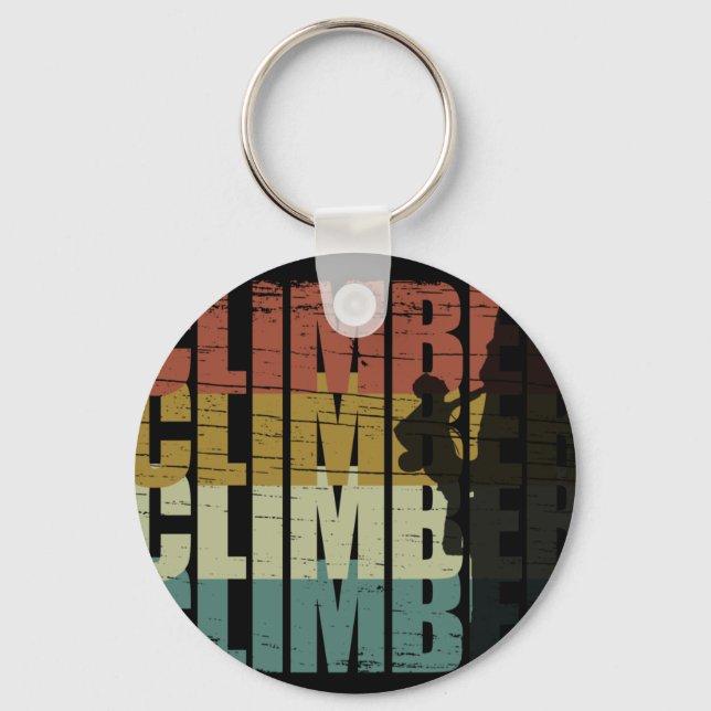 Rock climbing vintage climber keychain (Front)