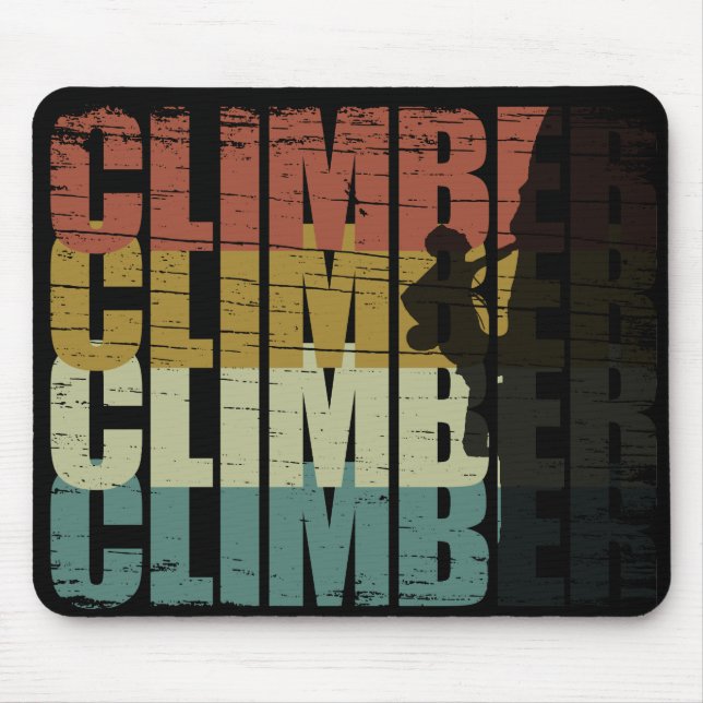 Rock climbing vintage climber mouse pad (Front)