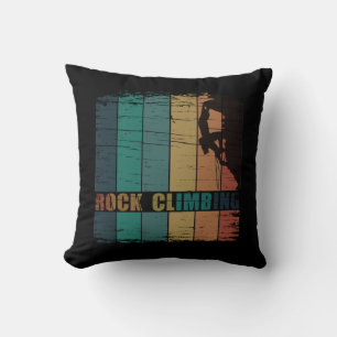 Rock climbing vintage climber throw pillow