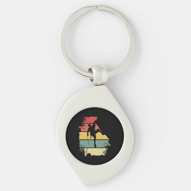 Rock Climbing Vintage Keychain (Front)
