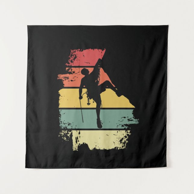 Rock Climbing Vintage Tapestry (Front)