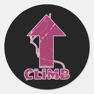 Rock Climbing Wall Rope And Quickdraws  Classic Round Sticker