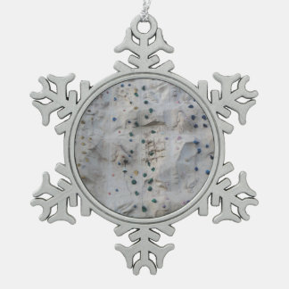 Rock Climbing Wall Snowflake Pewter Christmas Ornament