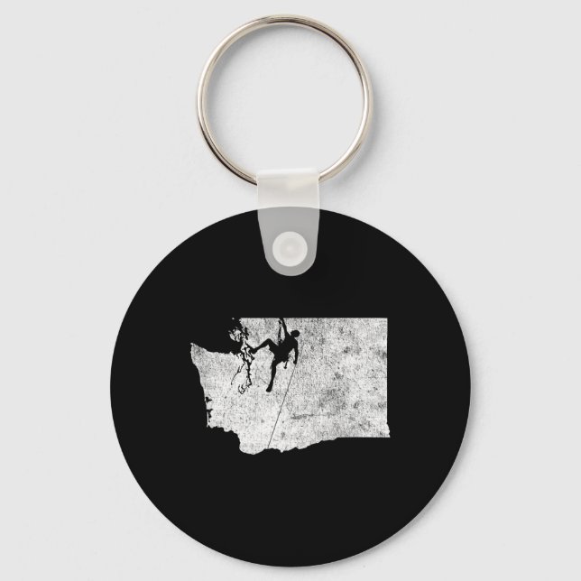 Rock Climbing - Washington Rock Climbing Shirt  Keychain (Front)