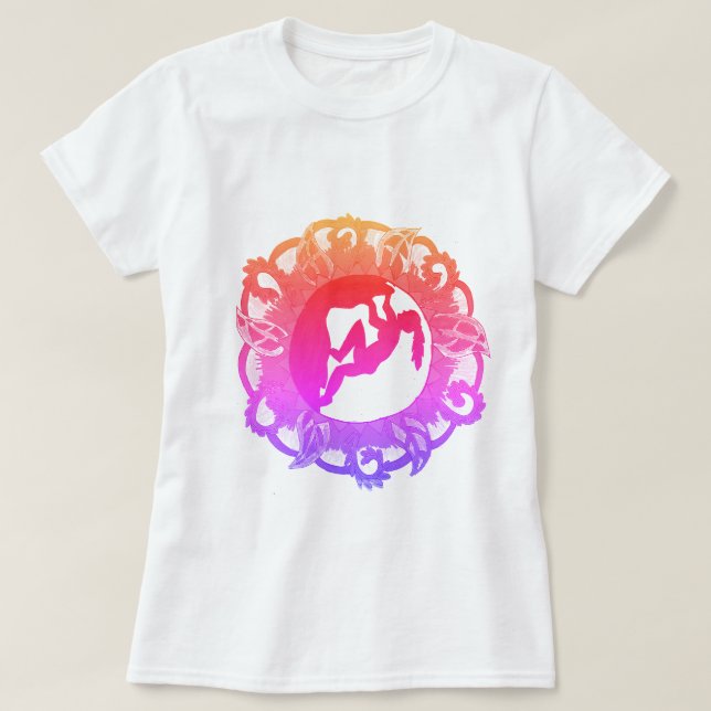 Rock Climbing Zen Girl T-Shirt (Design Front)