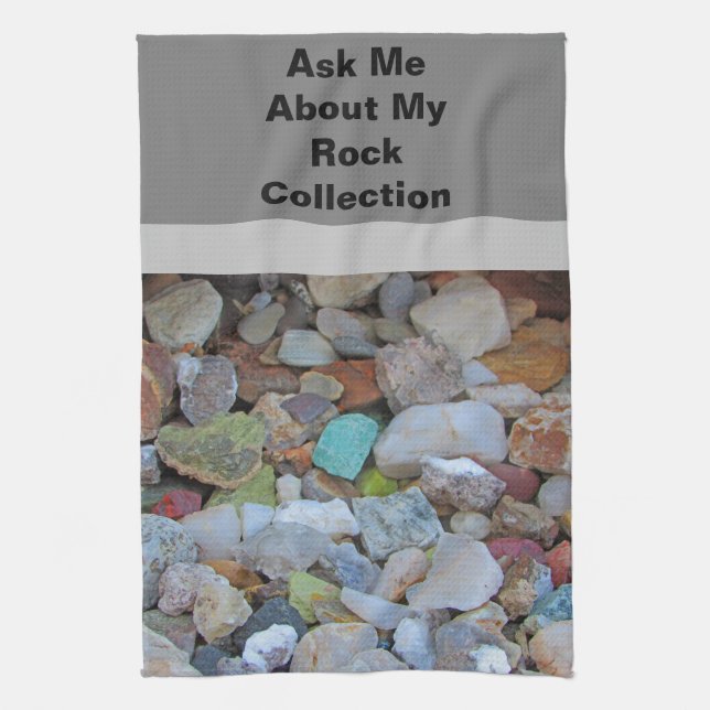 Rock Collection Nature Rockhound Colourful Stones Kitchen Towel (Vertical)
