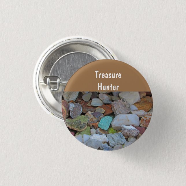 Rock Collection Stone Rockhound Treasure Hunter 1 Inch Round Button (Front & Back)