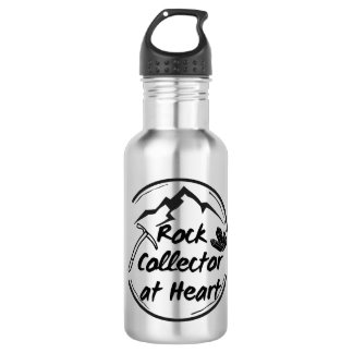 Rock Collector at Heart Minimalist Mountain design 532 Ml Water Bottle