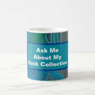 Rock Collector Humour Blue Green Marbled Stone Coffee Mug