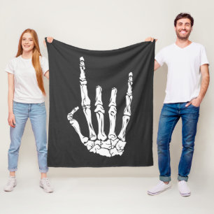 Rock Concert Skeleton Hand Fleece Blanket