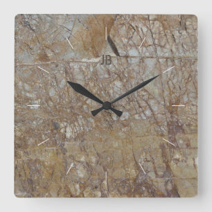 ROCK CRACKS natural textured stone image Square Wall Clock