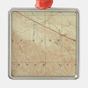 Rock Creek quadrangle showing San Andreas Rift Metal Ornament