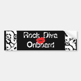 "Rock Diva Onboard Bumper Sticker" - Customizable Sticker