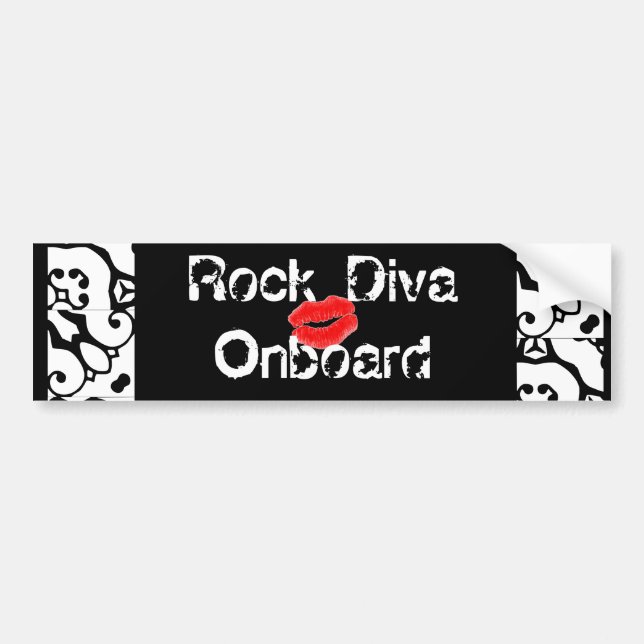 "Rock Diva Onboard Bumper Sticker" - Customizable Sticker (Front)