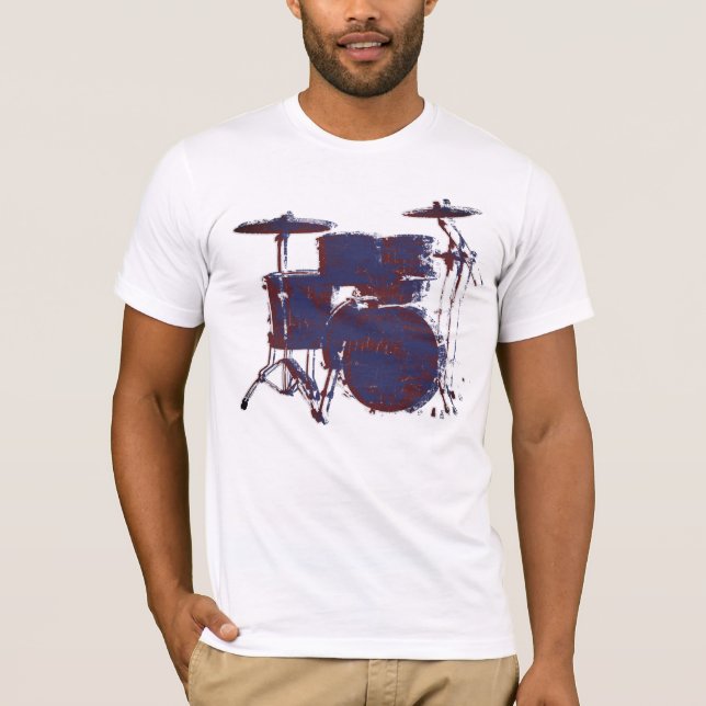 Rock Drummer Stylish Drums T-Shirt (Front)