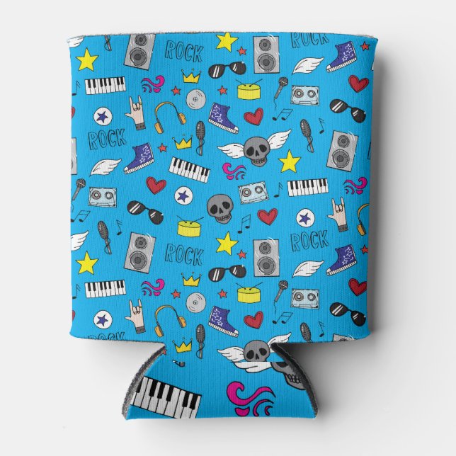 Rock Emo Music Teen Pattern Can Cooler (Front)