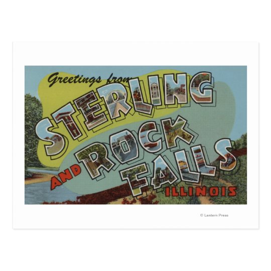 Rock Falls - Large Letter Scenes Postcard