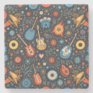 rock festival coster stone coaster